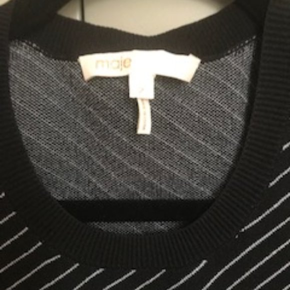 NWOT Maje Striped Stretch Knit 2 Piece Cardigan - Picture 6 of 12